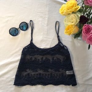 Forever21~ navy blue lace Top
